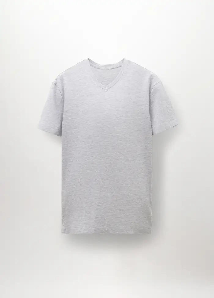 Upim 2 Pack T-shirt Collo A V In Cotone Stretch Uomo, Unisex, Grigio melange