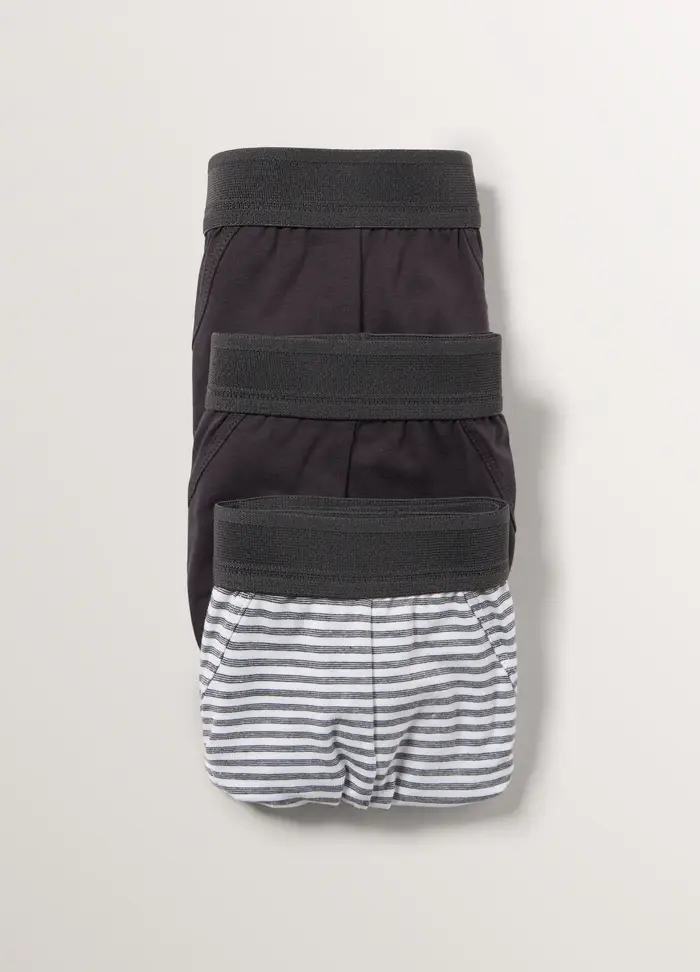 3 Pack Slip In Jersey Di Cotone Uomo, Grigio scuro
