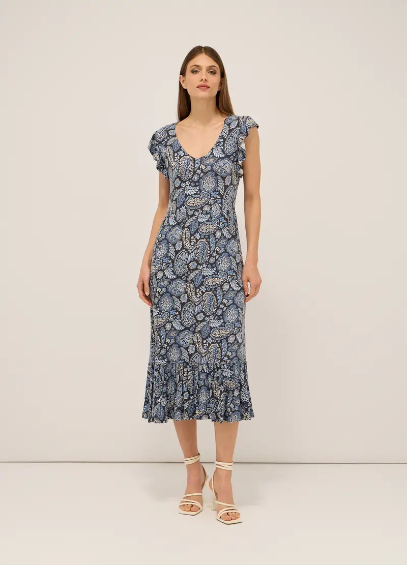 Upim Abito Lungo In Jersey Di Viscosa Stretch Donna, Blu Bluette