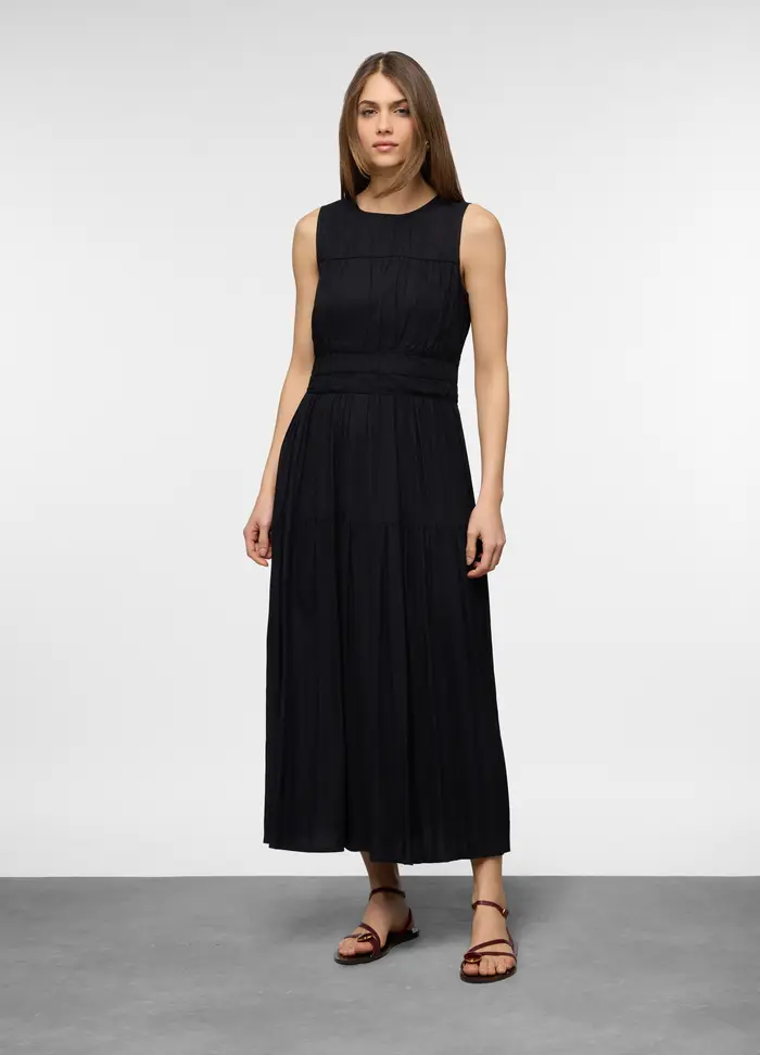 Upim Abito Lungo In Pura Viscosa Donna, Nero