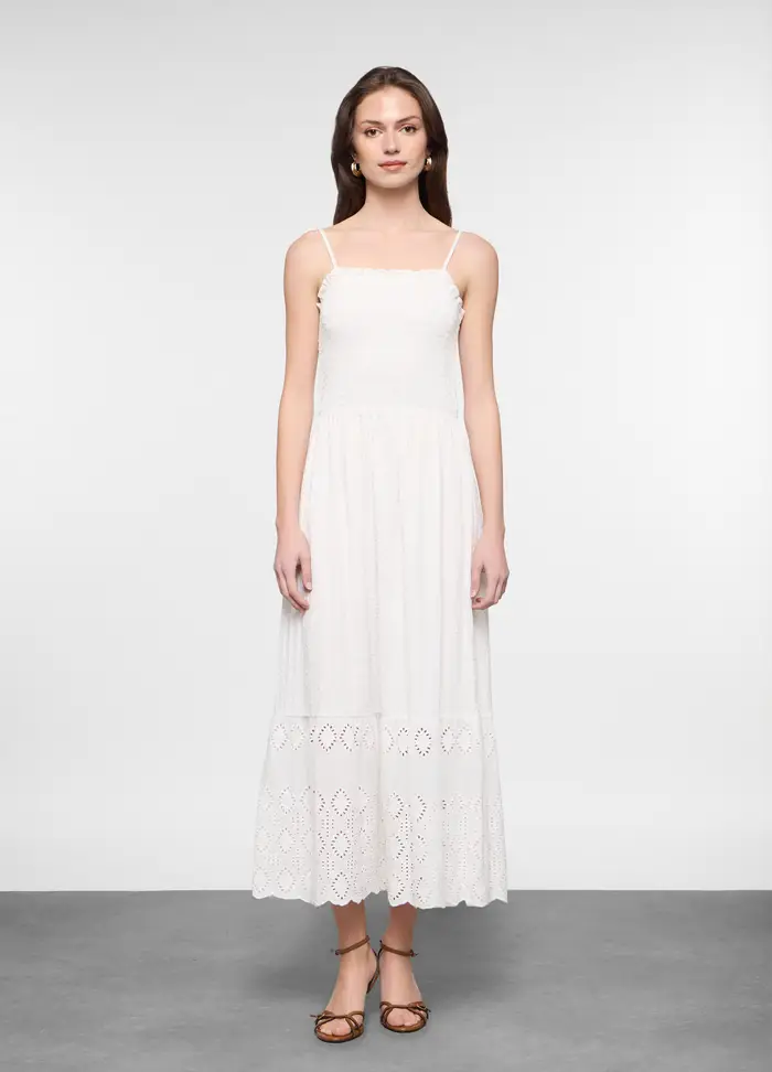 Upim Abito Lungo In Puro Cotone Donna, Bianco gesso