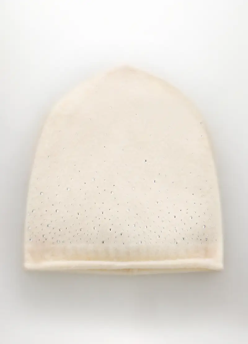 Berretto Tricot Misto Lana Donna, Bianco avorio