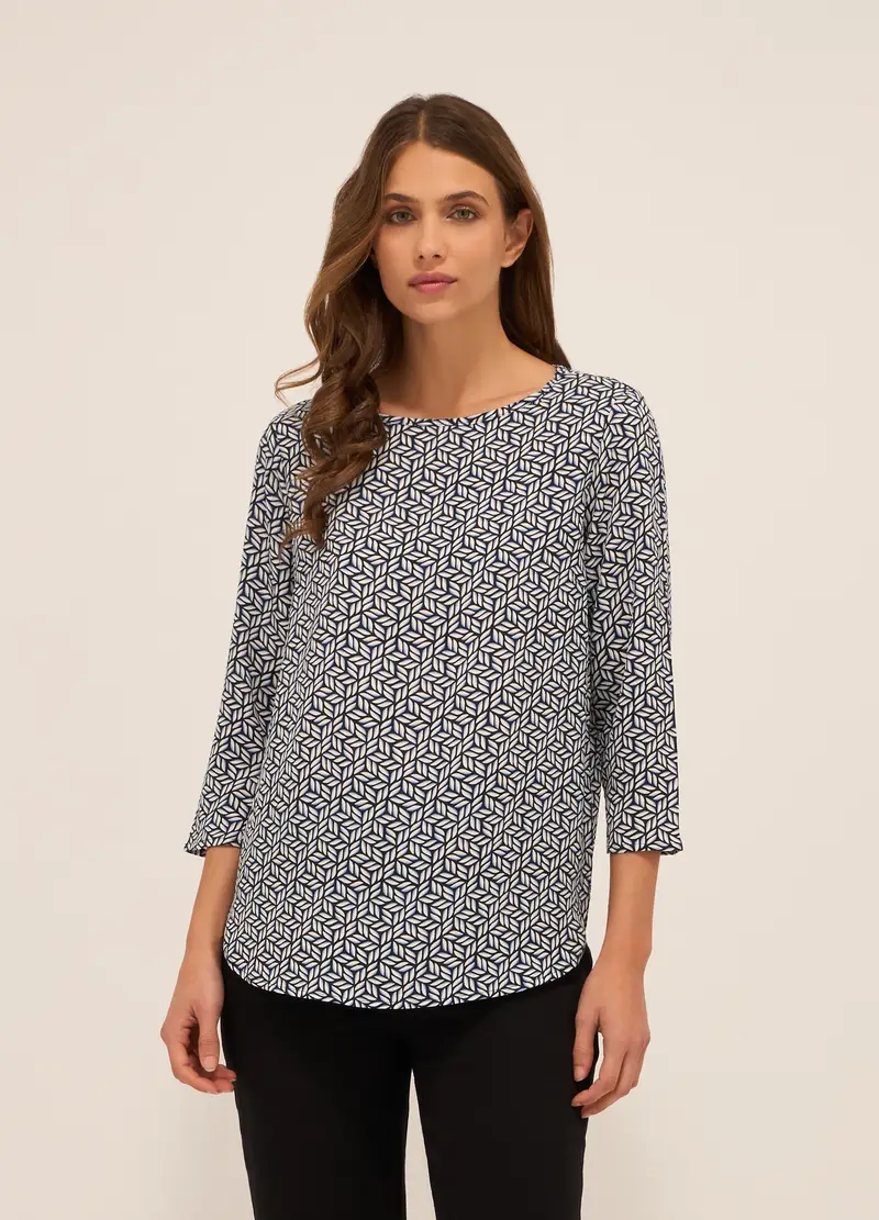 Upim, Blusa Con Stampa Donna, Blu navy, Taglia: S
