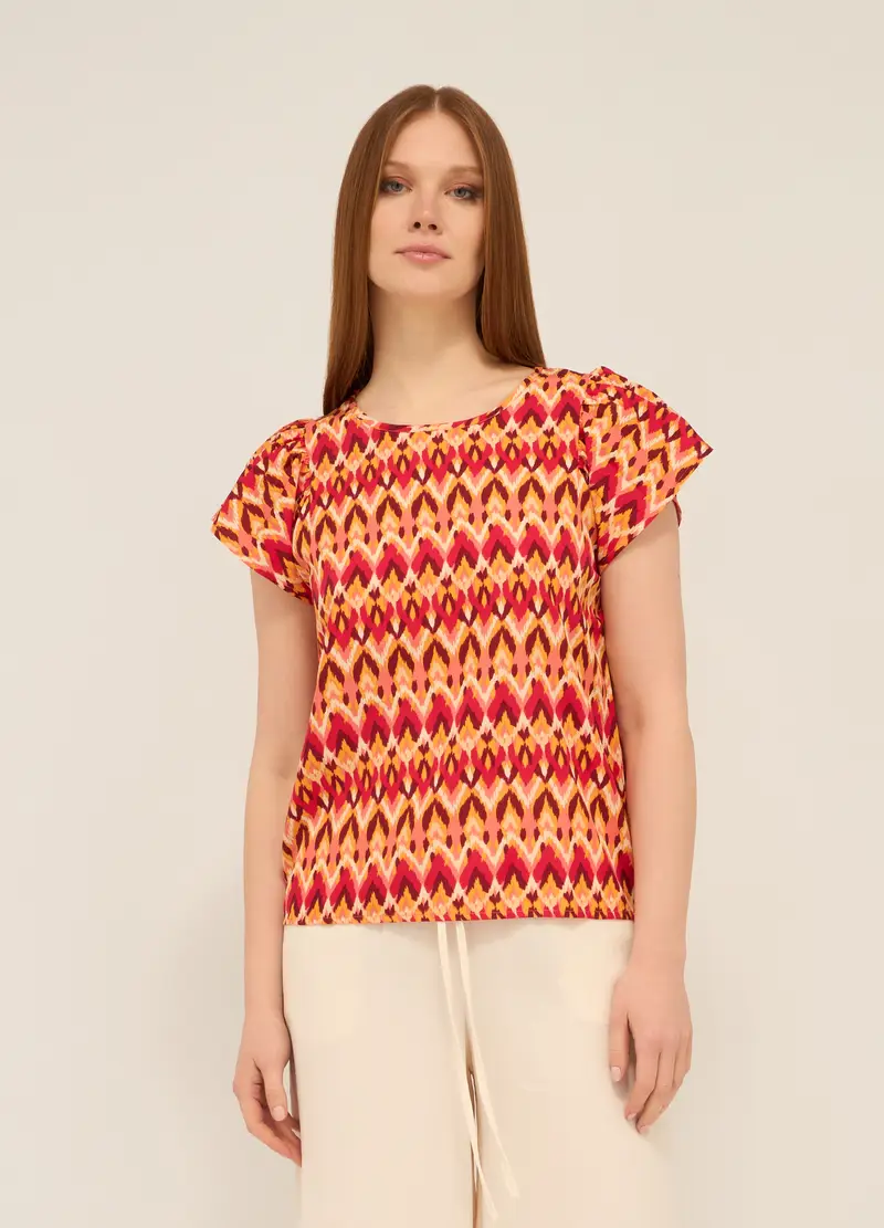 Upim Blusa In American Crepe Donna, Arancione tangerine