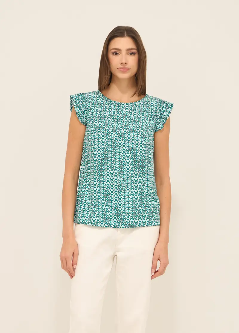 Upim Blusa In Pura Viscosa Con Stampa Donna, Verde menta