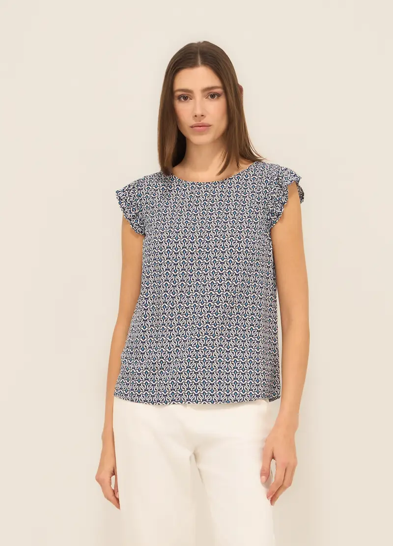 Upim, Blusa In Pura Viscosa Donna, Blu scuro, Taglia: S