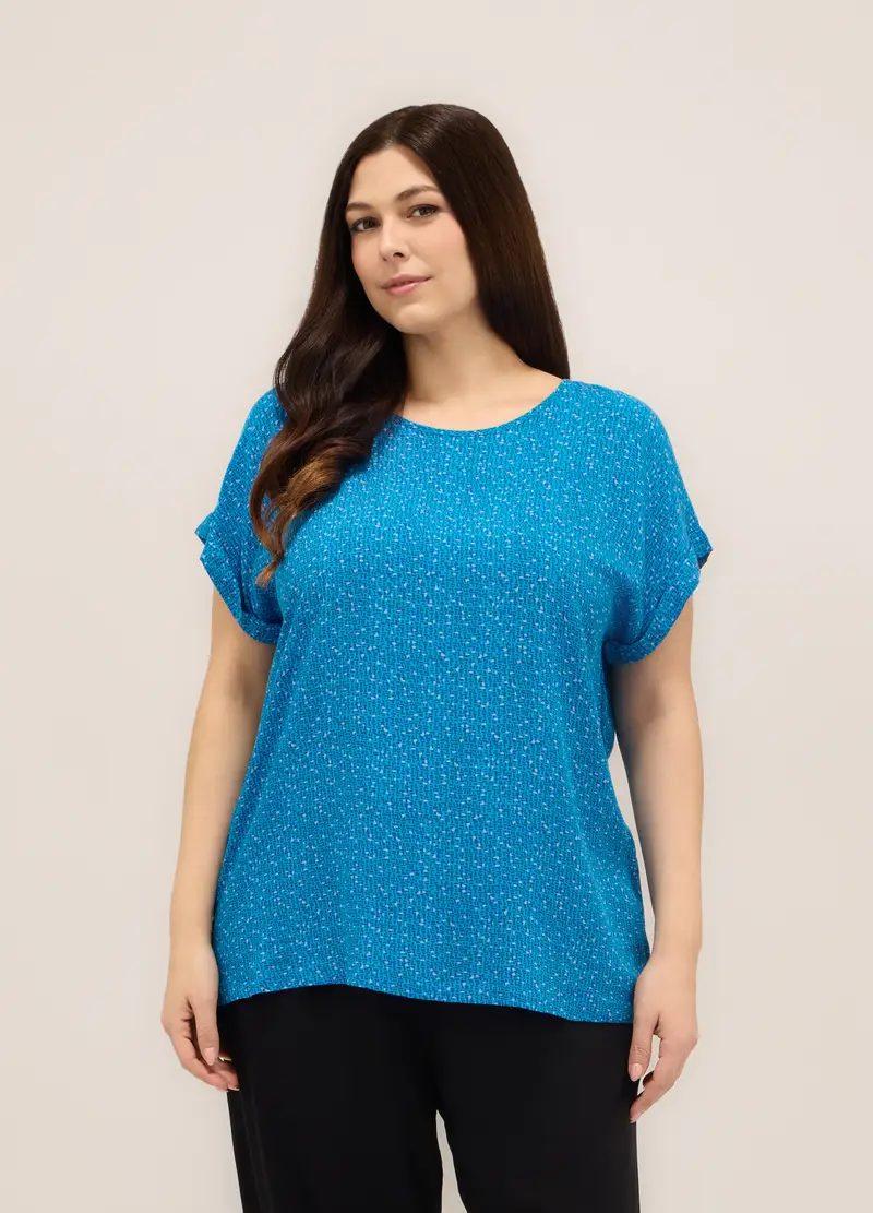 Upim Blusa In Pura Viscosa Donna Curvy, Azzurro cielo