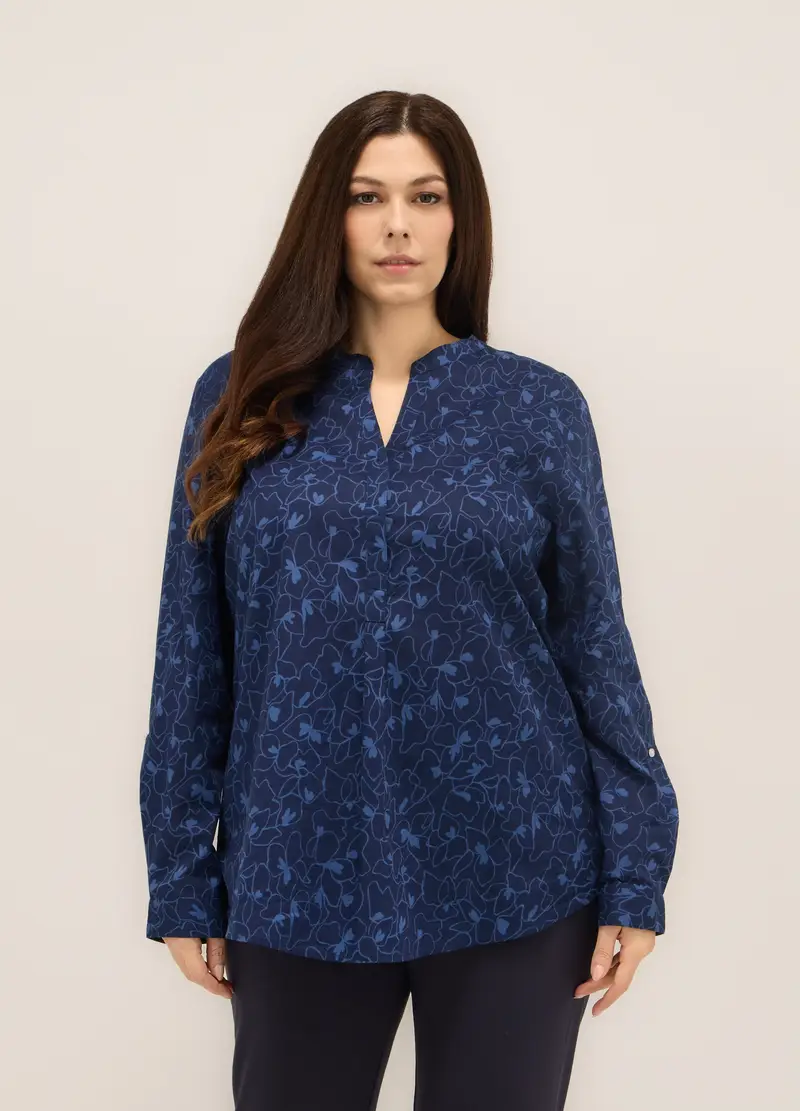 Upim Blusa In Puro Cotone Donna Curvy, Blu navy
