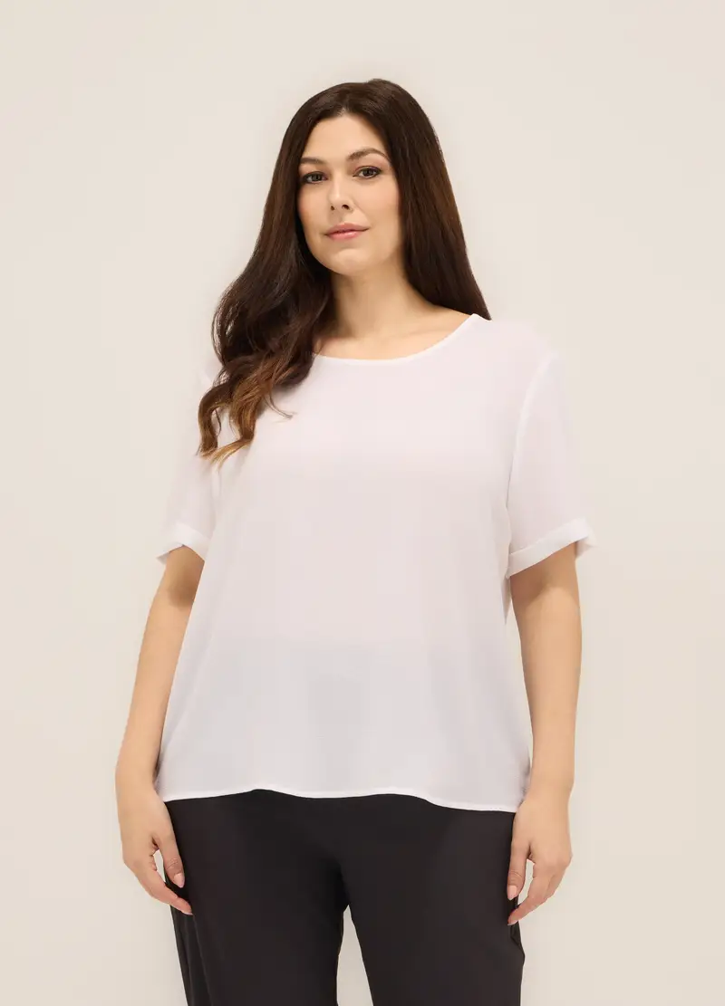 Upim Blusa In Tinta Unita Donna Curvy, Bianco gesso