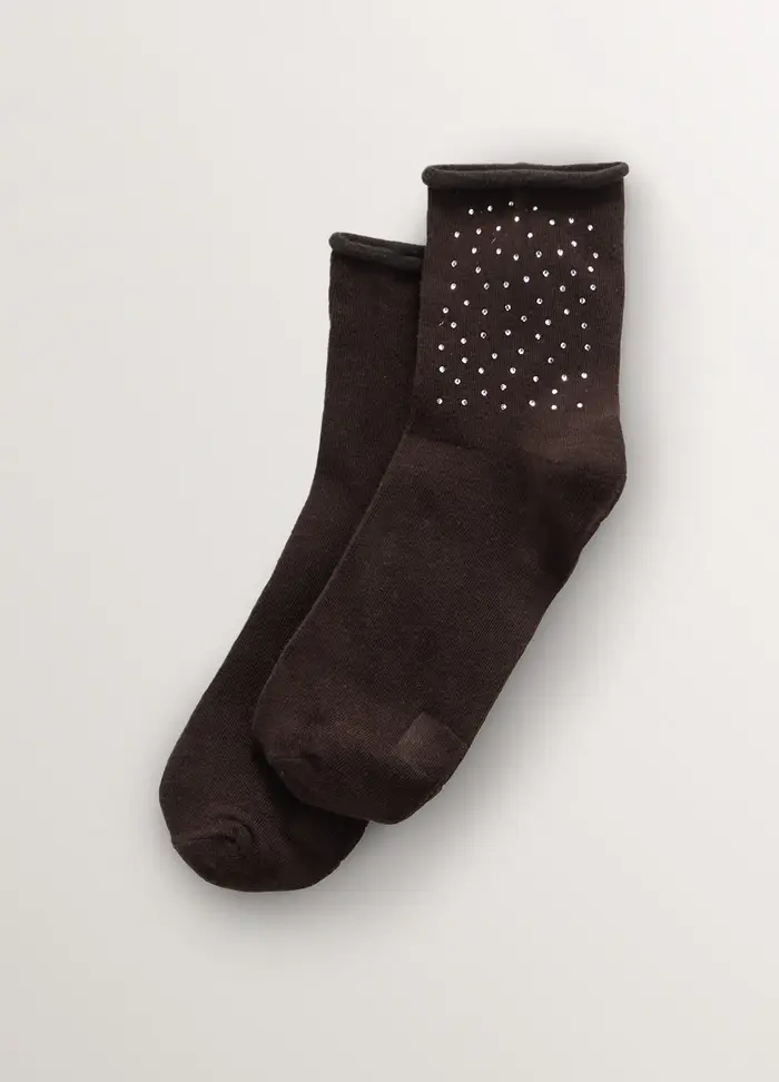 Upim Calze Corte In Misto Cotone Stretch Donna, Marrone scuro