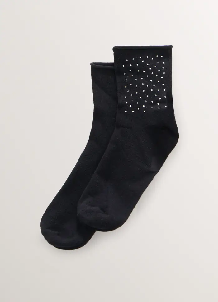Upim Calze Corte In Misto Cotone Stretch Donna, Nero