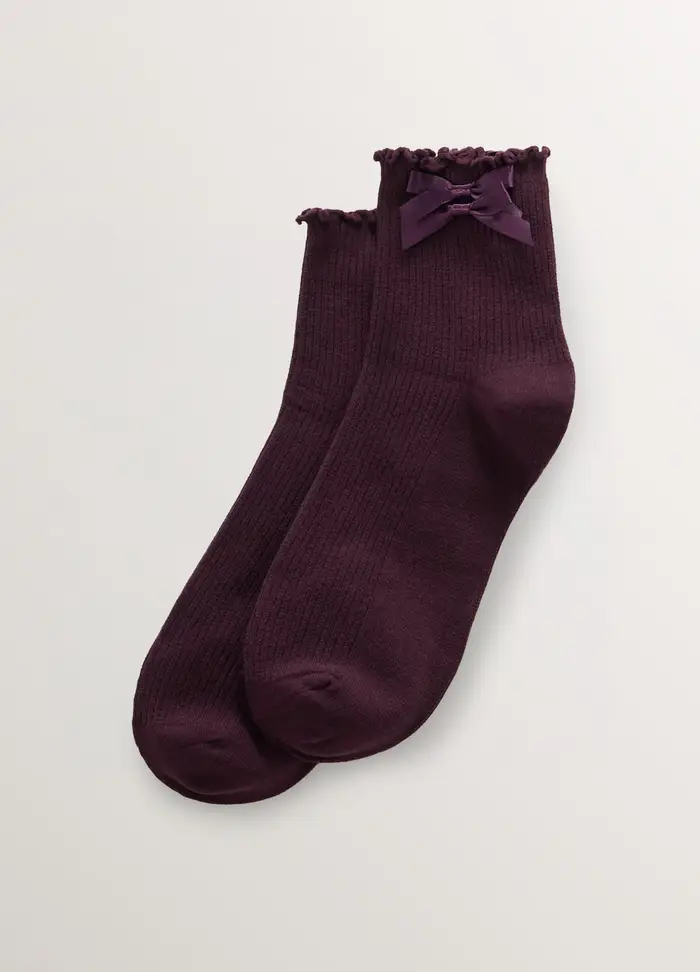 Upim Calze Corte Misto Cotone Stretch Donna, Rosso burgundy