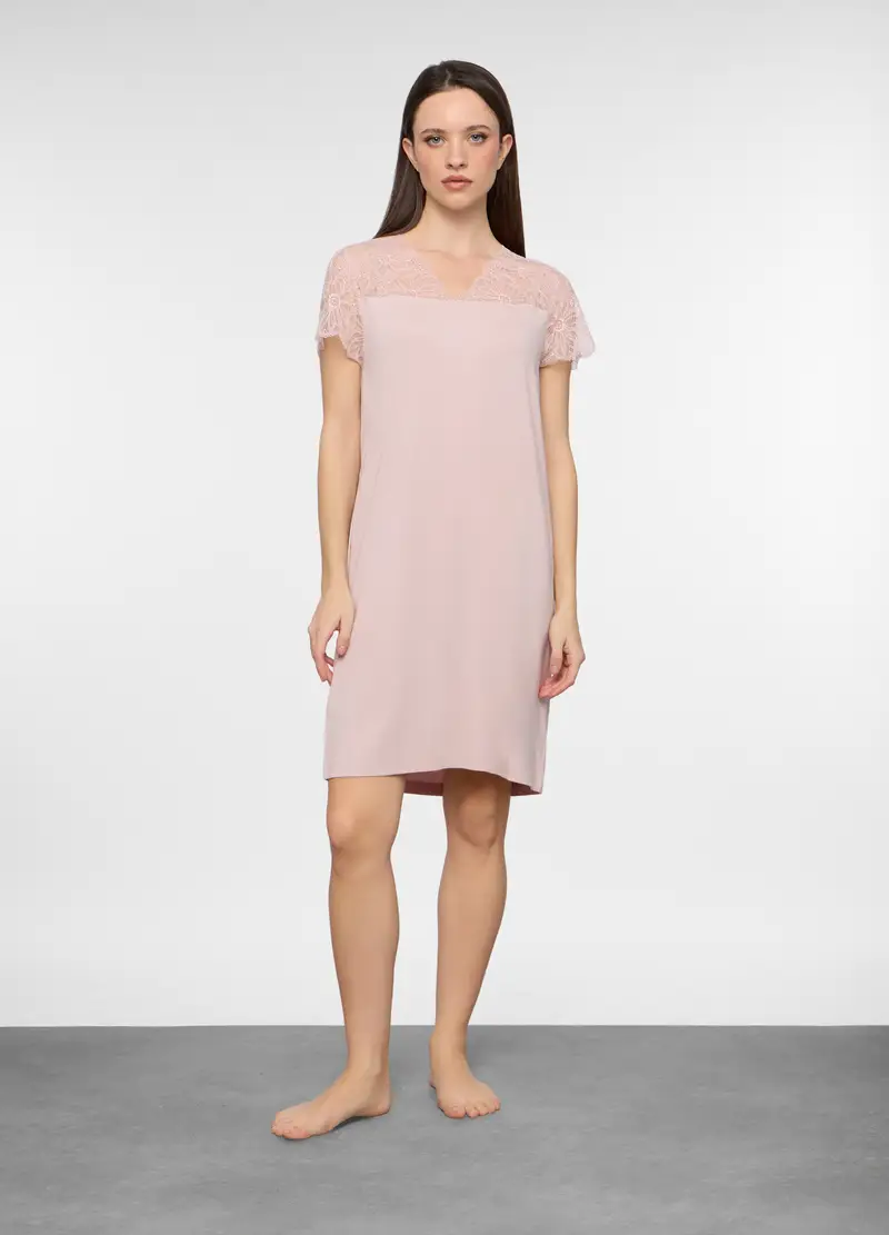 Upim Camicia Da Notte In Jersey Di Modal Stretch Donna, Rosa pastello