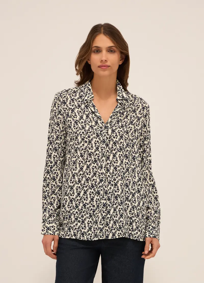 Upim, Camicia In Pura Viscosa Donna, Bianco/Nero, Taglia: S