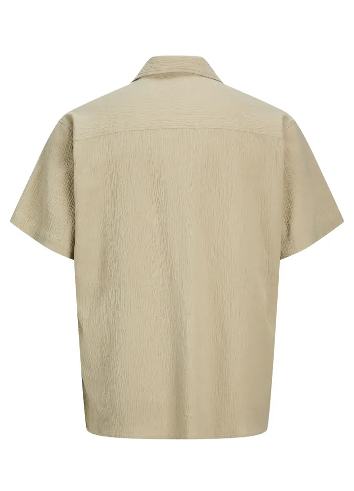 Camicia Relaxed Fit In Seersucker Uomo, Unisex, Verde oliva