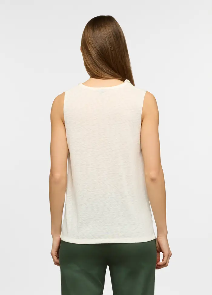 Upim Canotta Fitted Con Collo Arricciato Donna, Bianco