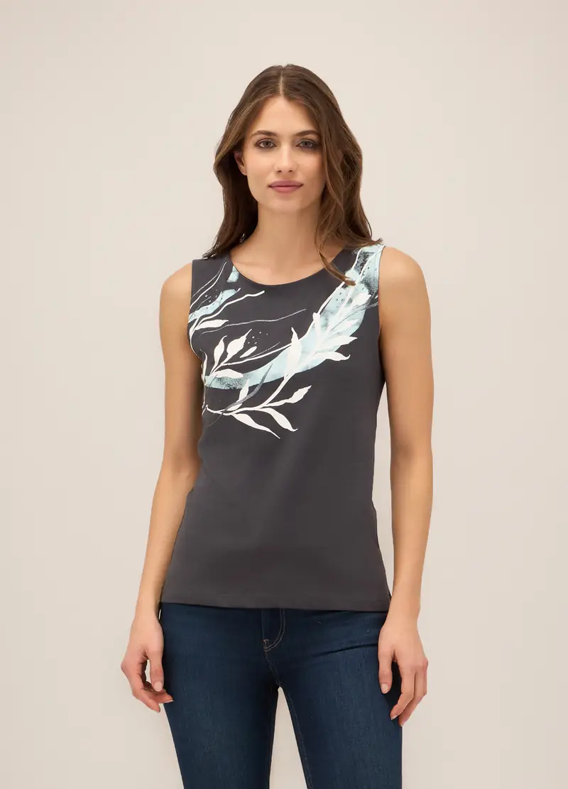 Upim Canotta In Puro Cotone Donna, Grigio scuro