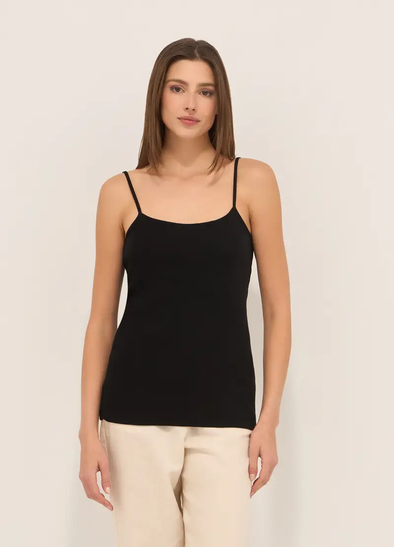 Upim Canotta In Puro Cotone Donna, Nero