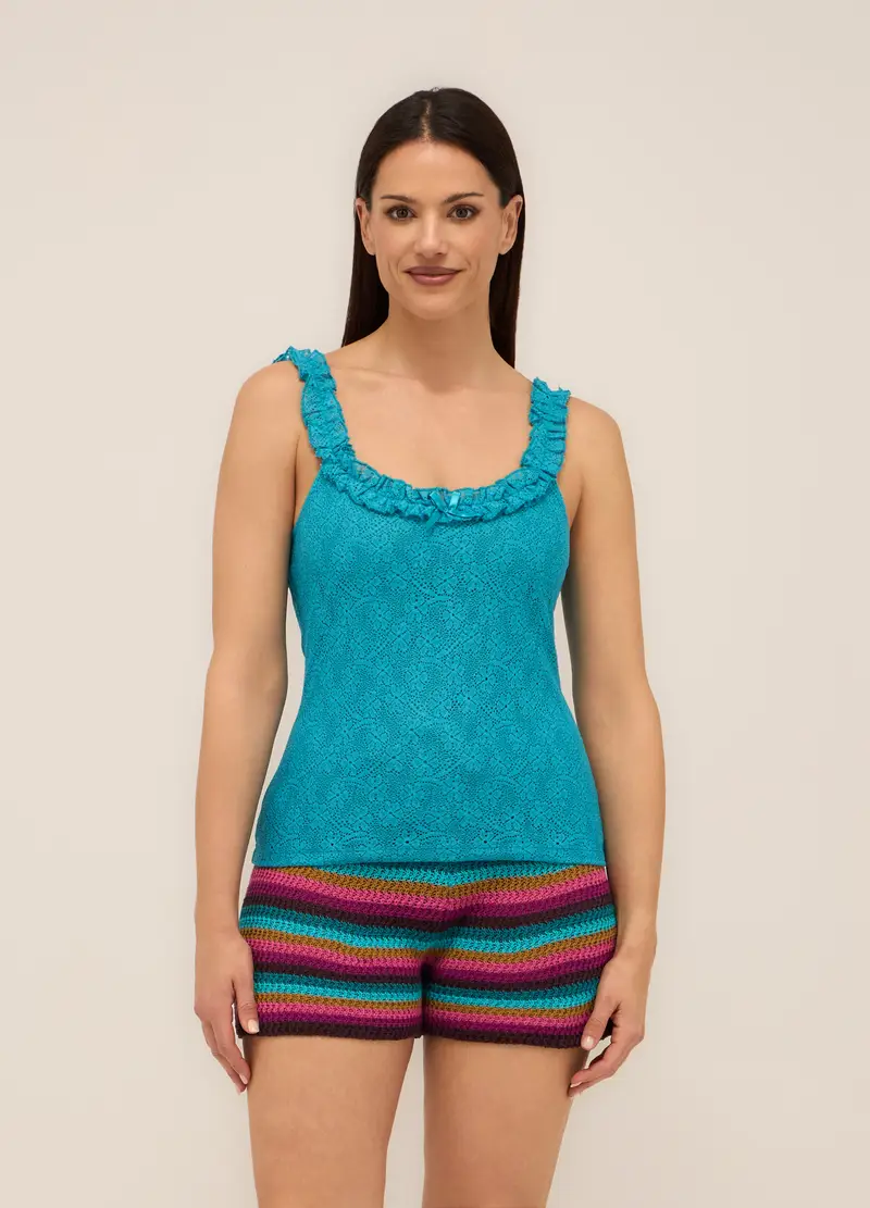 Upim, Canotta In Tessuto Stretch Donna, Azzurro celeste, Taglia: XS