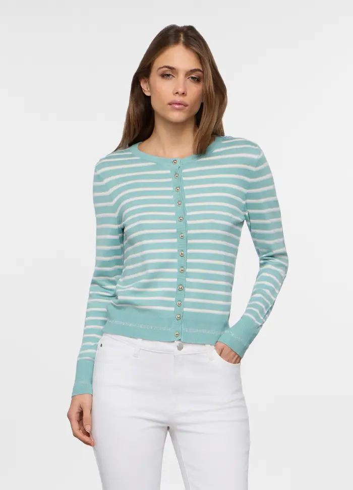 Cardigan Girocollo Rasato Donna, Azzurro chiaro
