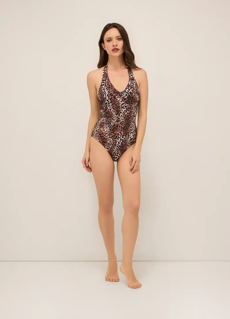 Upim, Costume Intero Animalier Donna, Marrone scuro, Taglia: 42