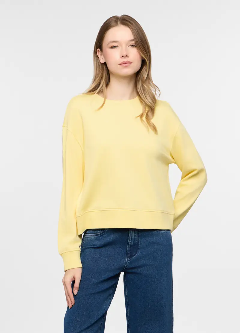 Upim Felpa Girocollo In French Terry Donna, Giallo chiaro