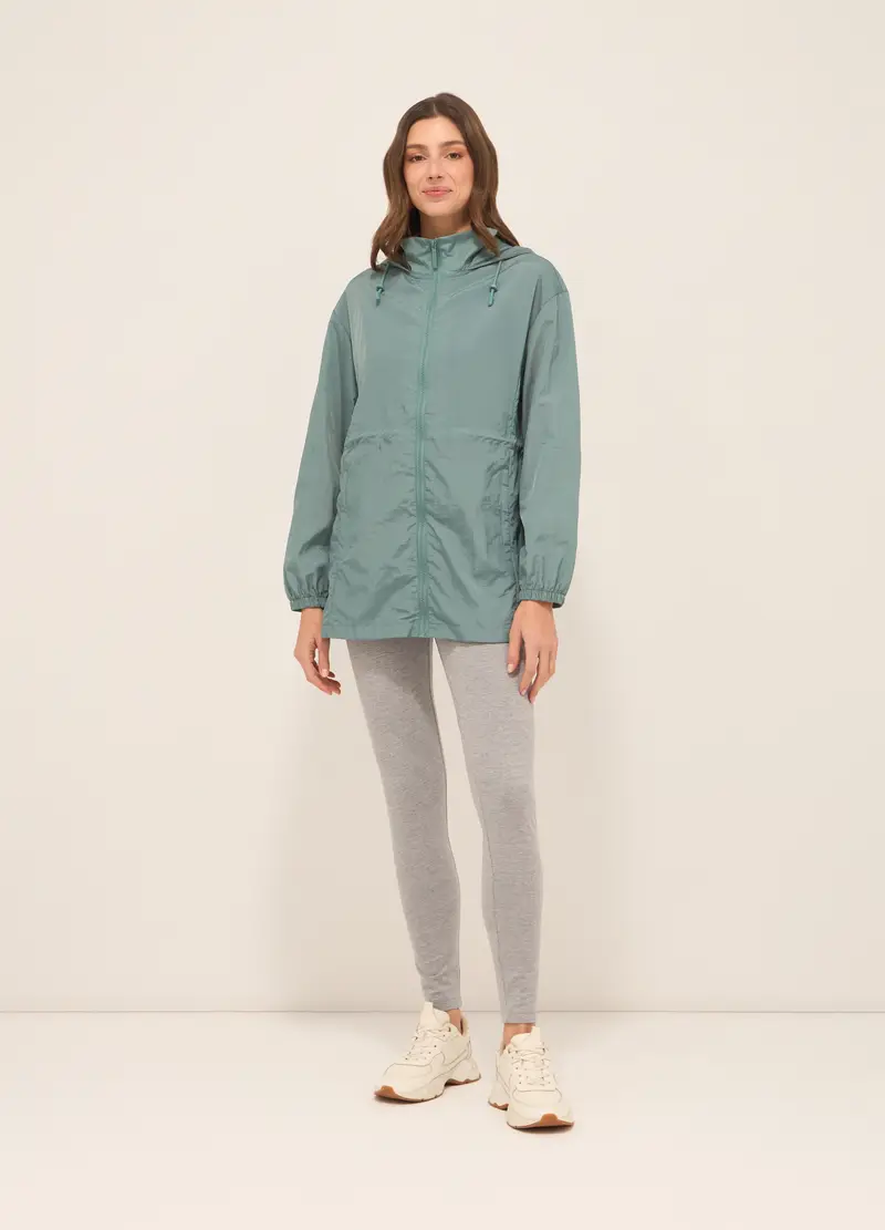 Upim Giacca A Vento Con Cappuccio Donna, Unisex, Verde chiaro