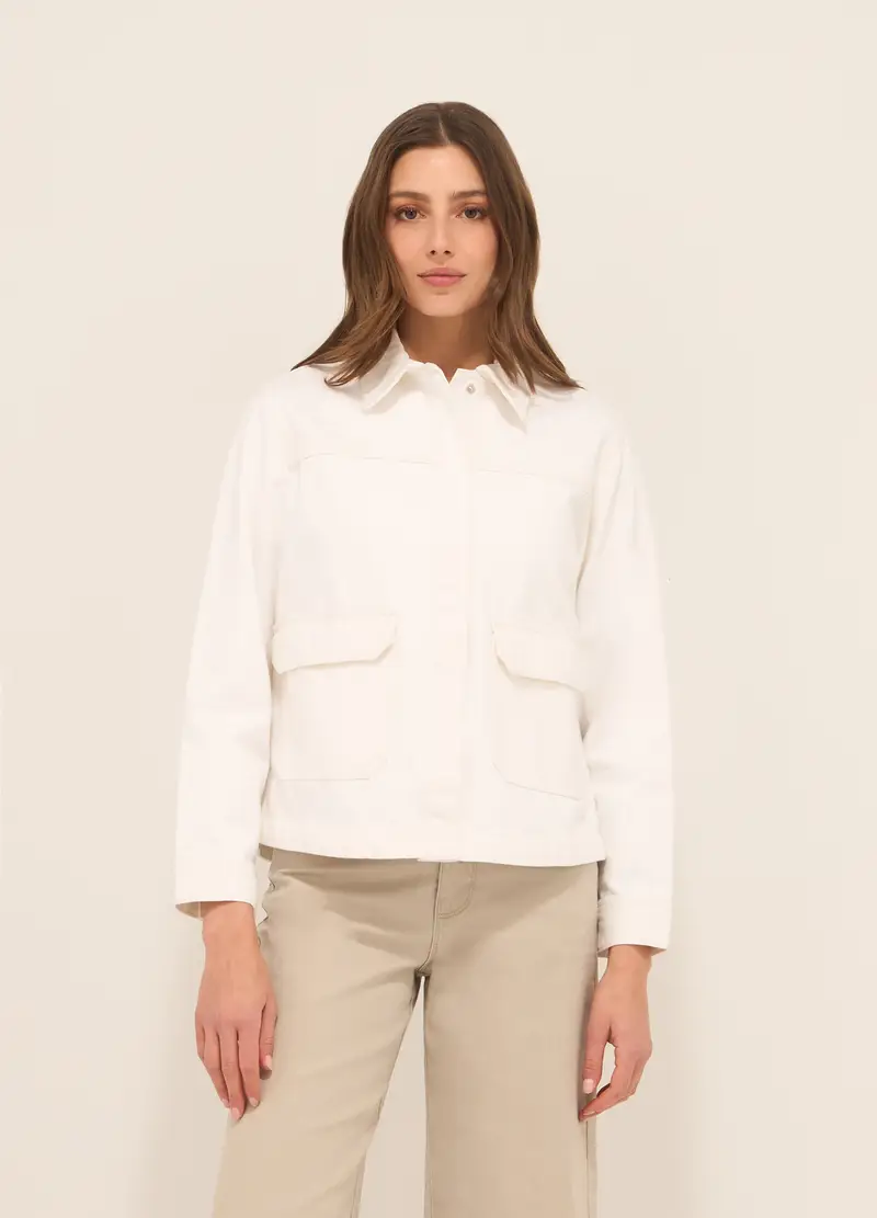 Upim, Giacca In Denim Di Puro Cotone Donna, Unisex, Bianco gesso, Taglia: XS