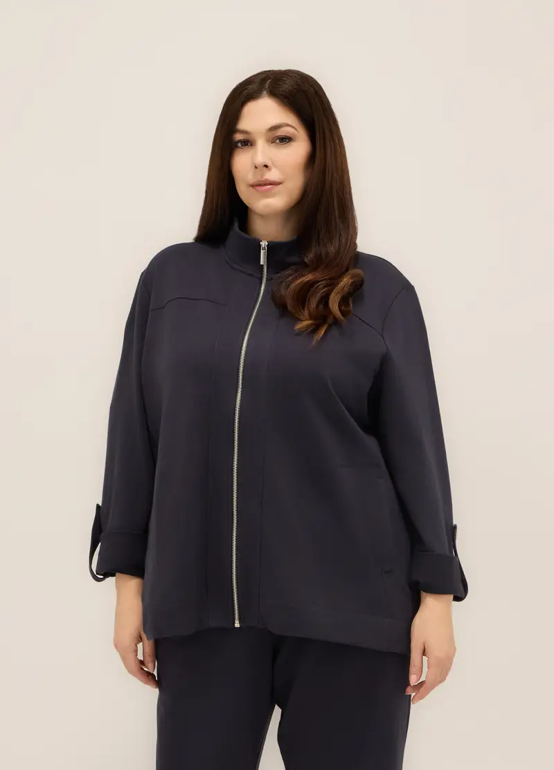 Upim Giacca In Misto Cotone Stretch Donna Curvy, Blu navy
