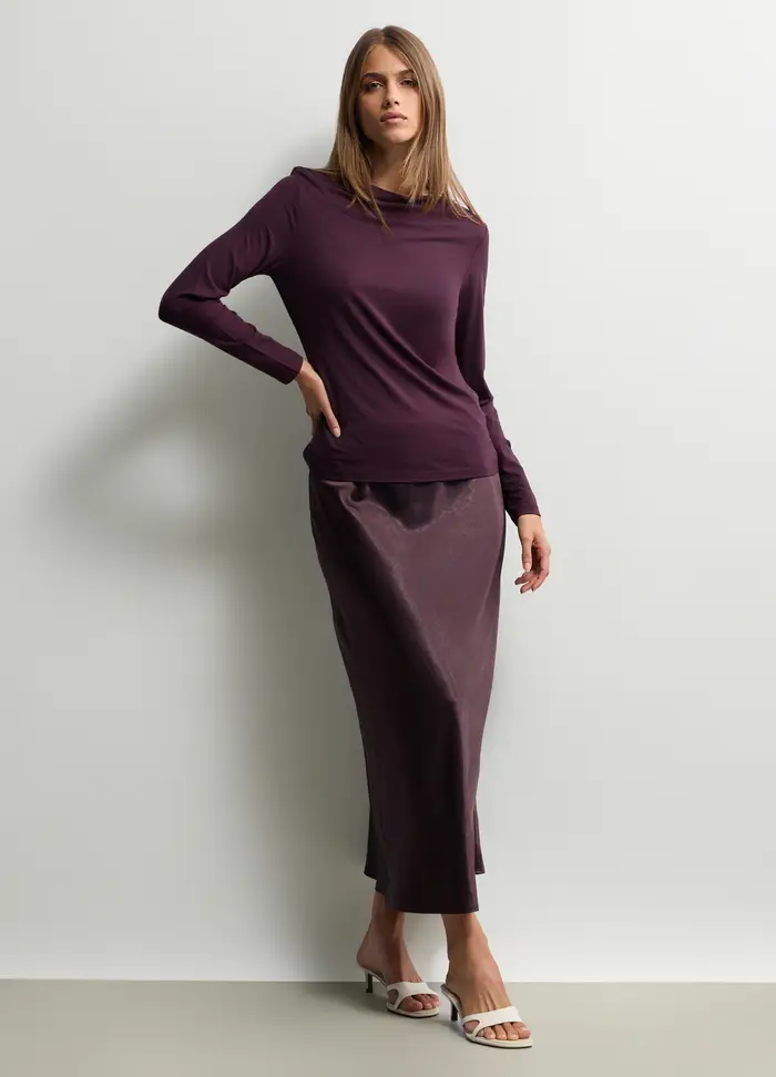Gonna Lunga In Raso Donna, Rosso scuro