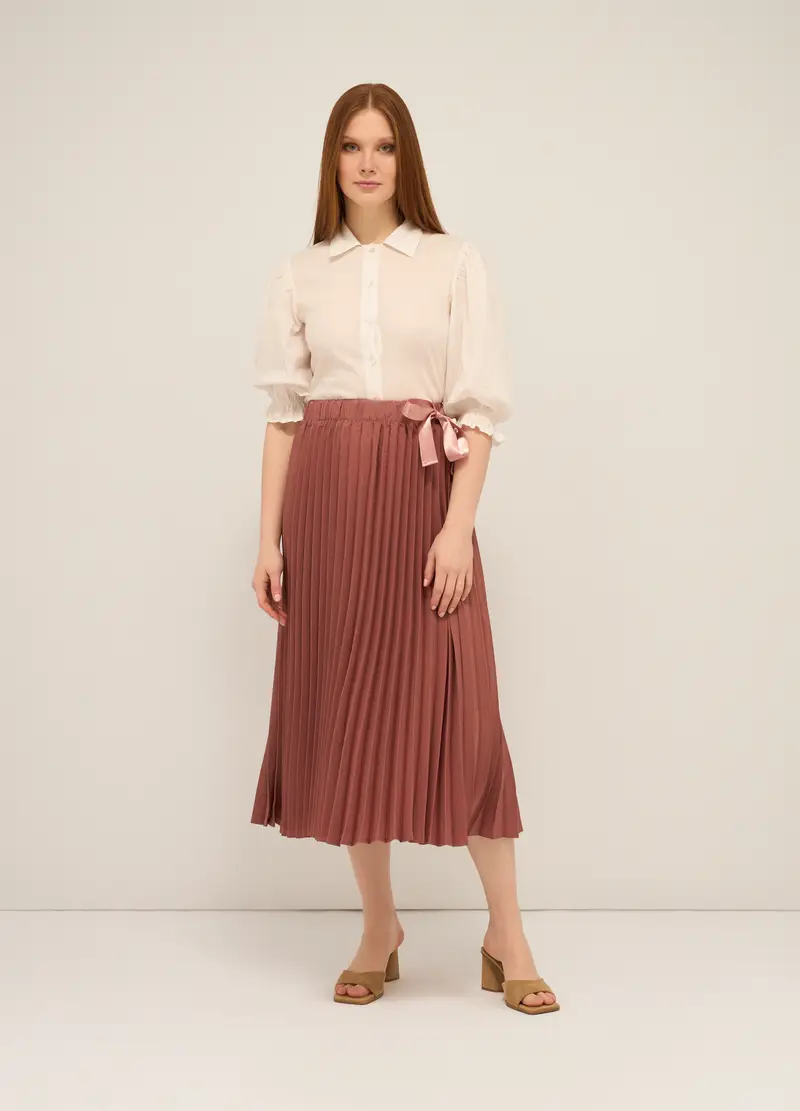 Upim Gonna Lunga Plissettata Donna, Rosa scuro