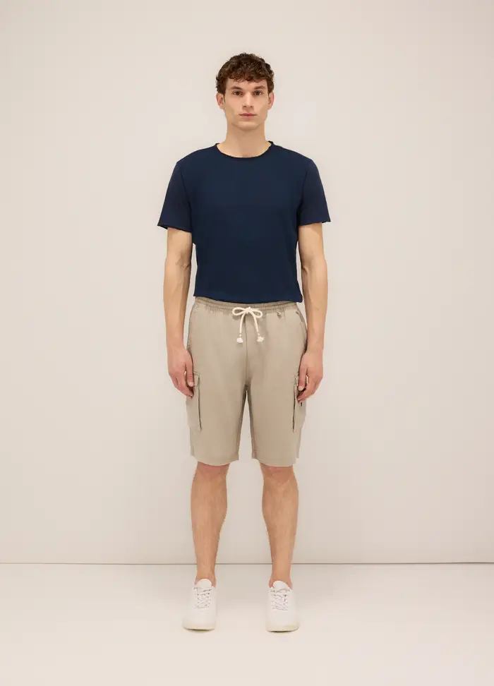 UPIM HB Bermuda Cargo In Puro Lino Uomo, Beige