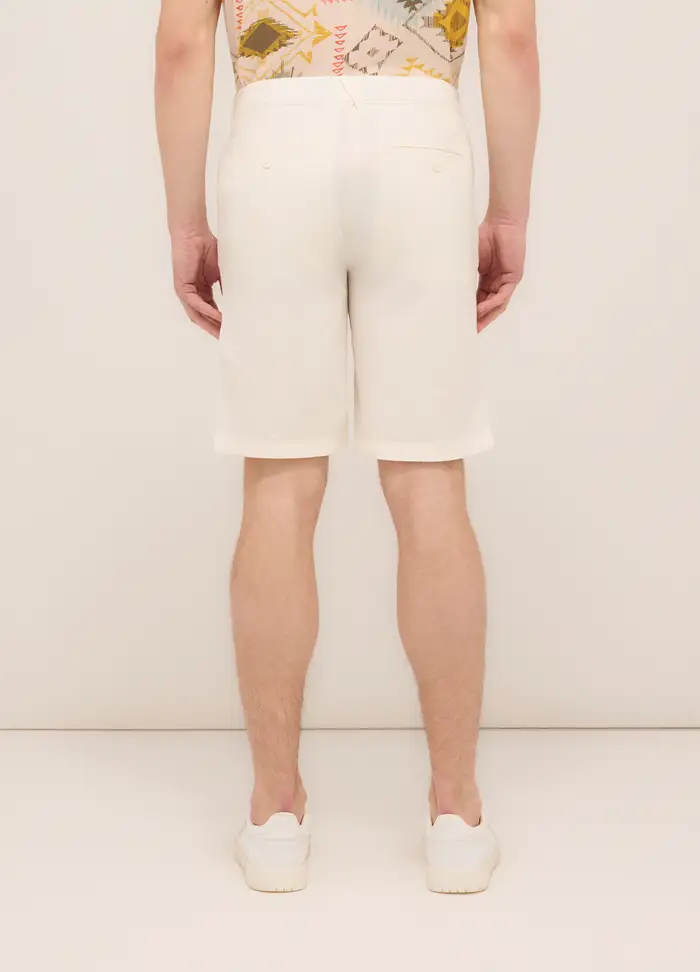 UPIM HB Bermuda In Cotone E Lino Stretch Uomo, Bianco latte