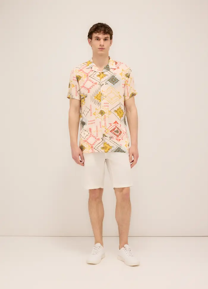UPIM HB Bermuda In Cotone E Lino Stretch Uomo, Bianco latte