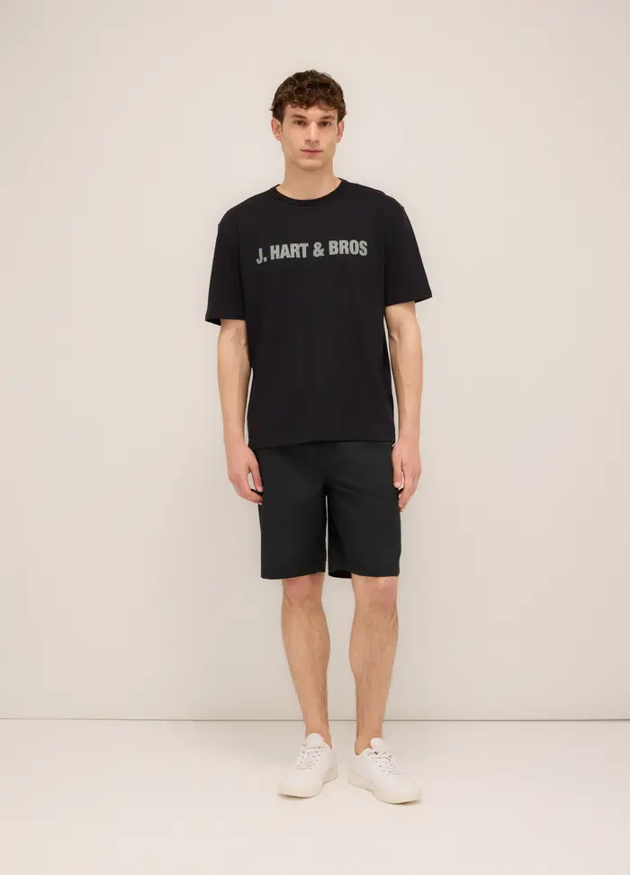Bermuda In Popeline Misto Cotone Uomo, Nero