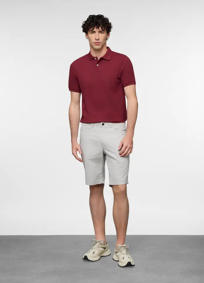 Bermuda In Puro Cotone Uomo, Grigio chiaro