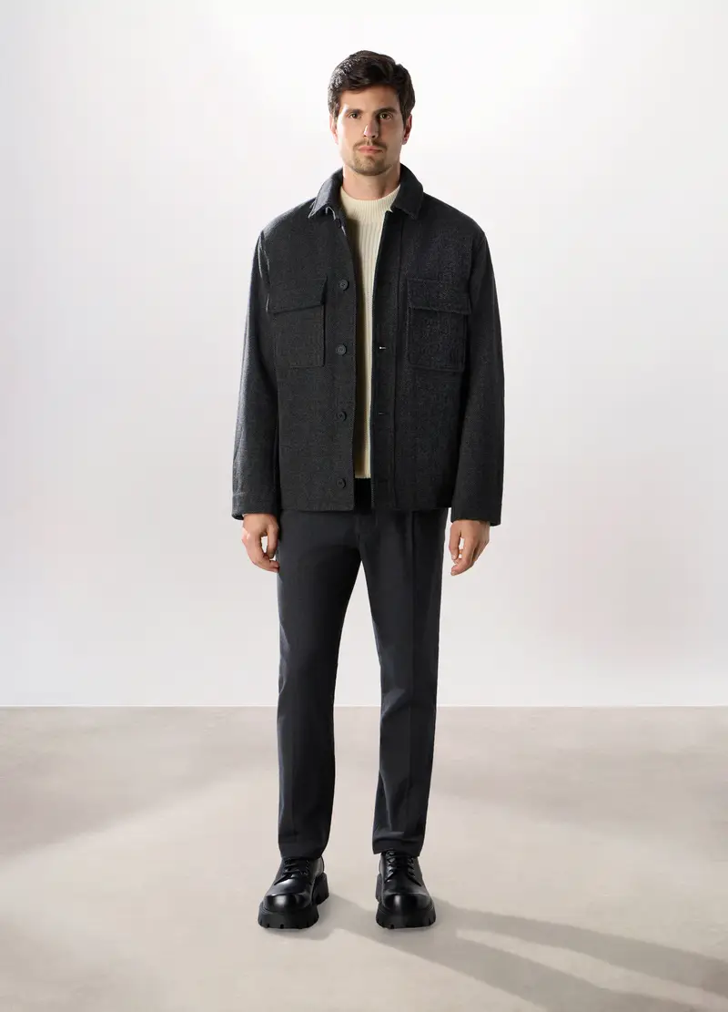 UPIM HB Caban Effetto Tweed Uomo, Blu indigo