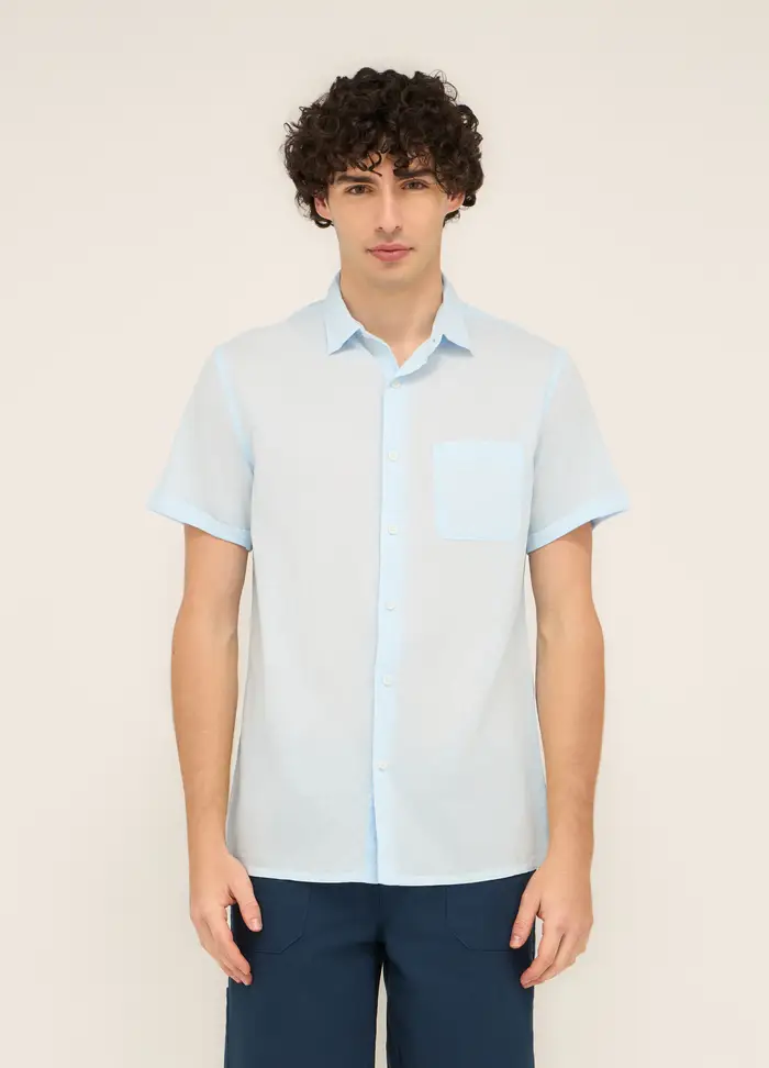 UPIM HB Camicia A Maniche Corte Con Taschino Uomo, Azzurro celeste