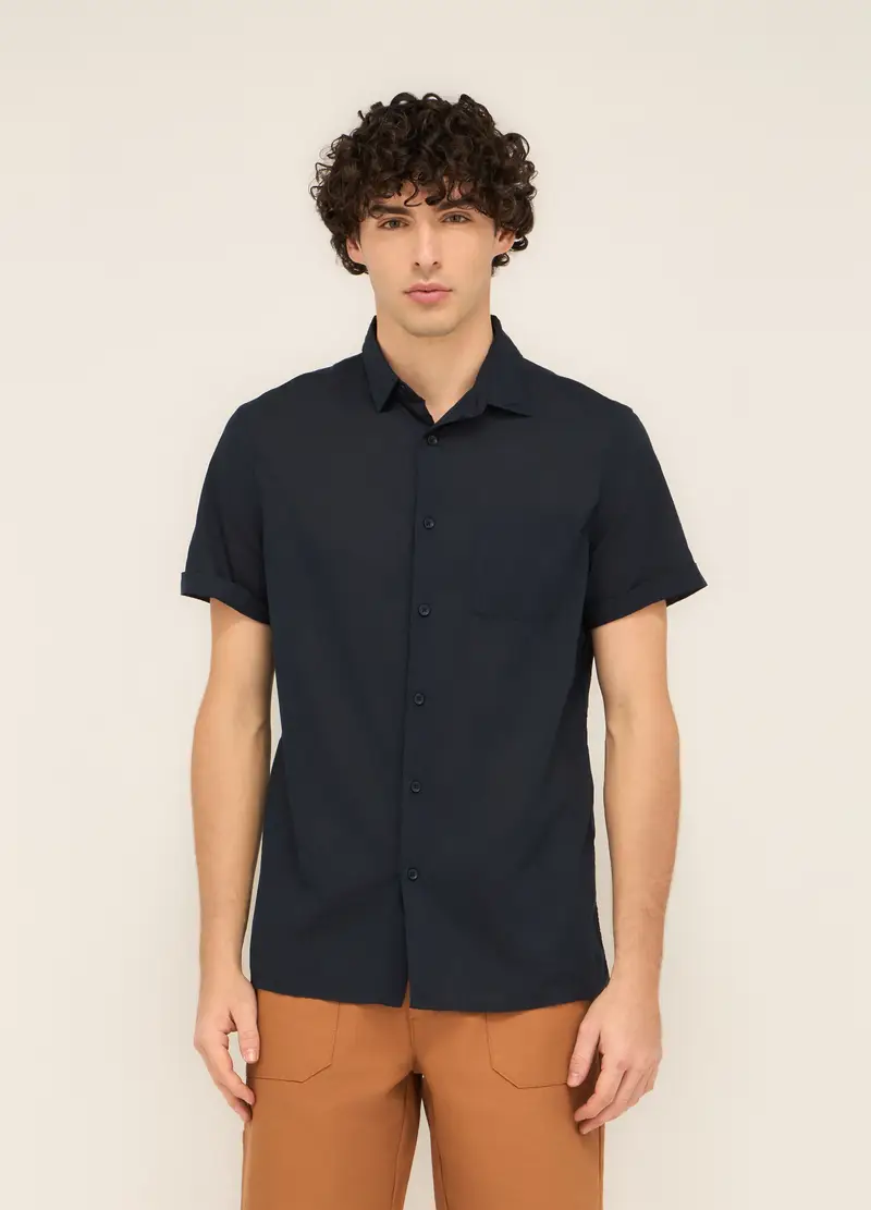 UPIM HB, Camicia A Maniche Corte Con Taschino Uomo, Blu petrolio, Taglia: S