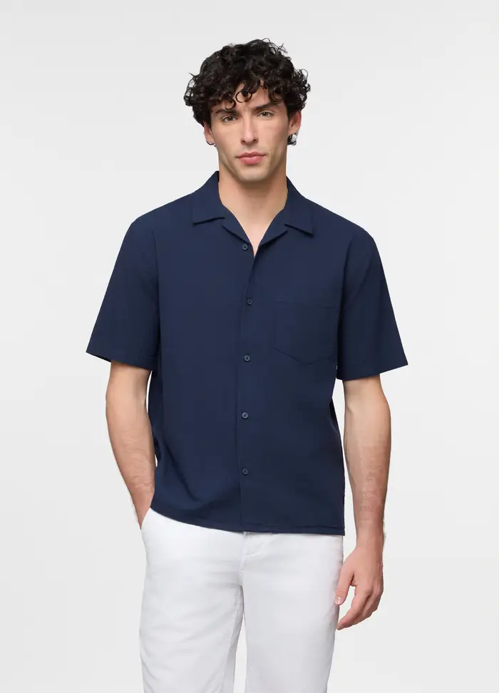 UPIM HB Camicia A Maniche Corte Con Taschino Uomo, Blu scuro