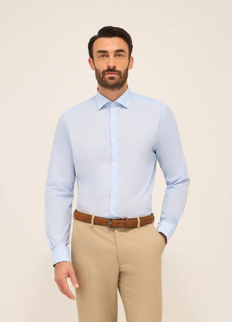 UPIM HB, Camicia Regular Fit In Misto Cotone Uomo, Azzurro celeste, Taglia: S