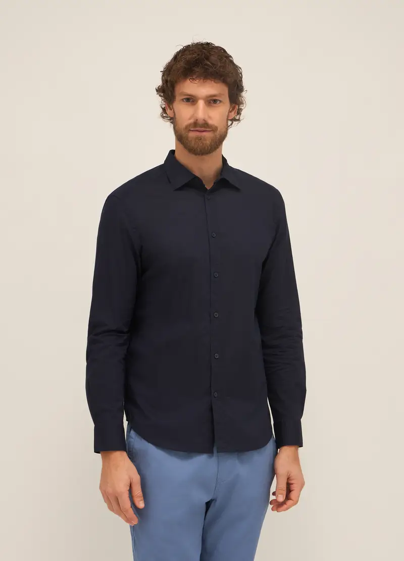 UPIM HB, Camicia Regular Fit In Puro Cotone Uomo, Blu scuro, Taglia: S