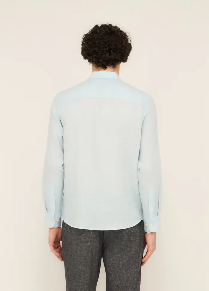 UPIM HB Camicia Regular Fit In Puro Lino Uomo, Azzurro acqua