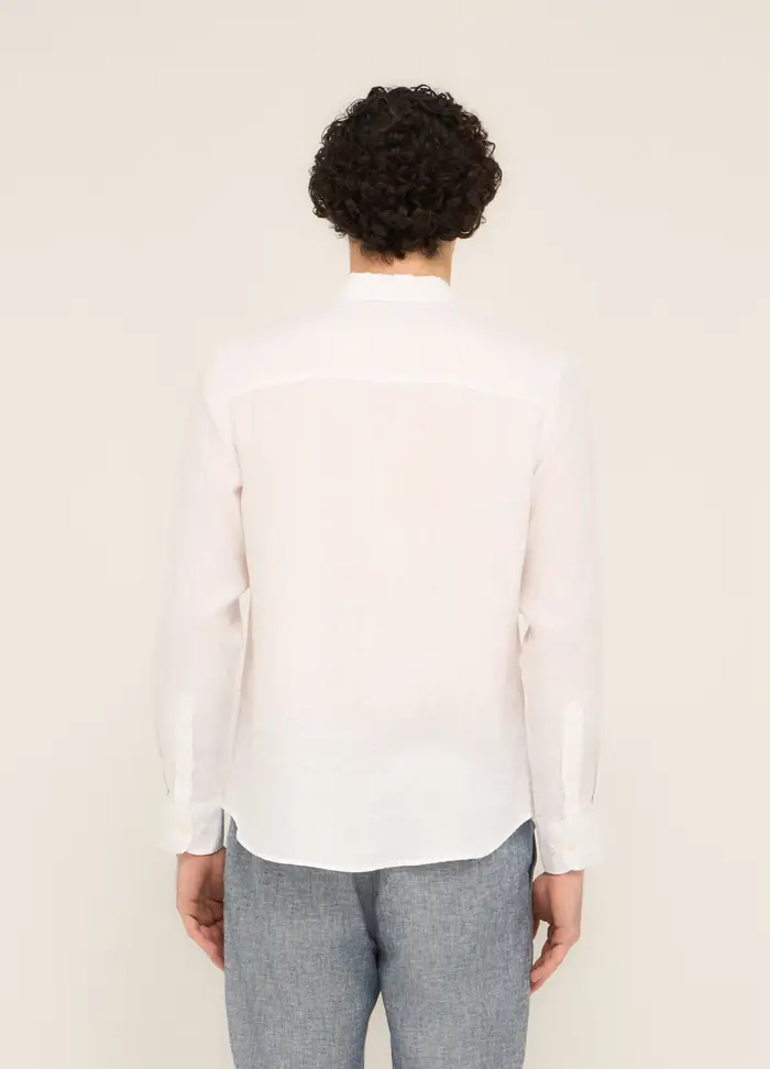UPIM HB Camicia Regular Fit In Puro Lino Uomo, Bianco