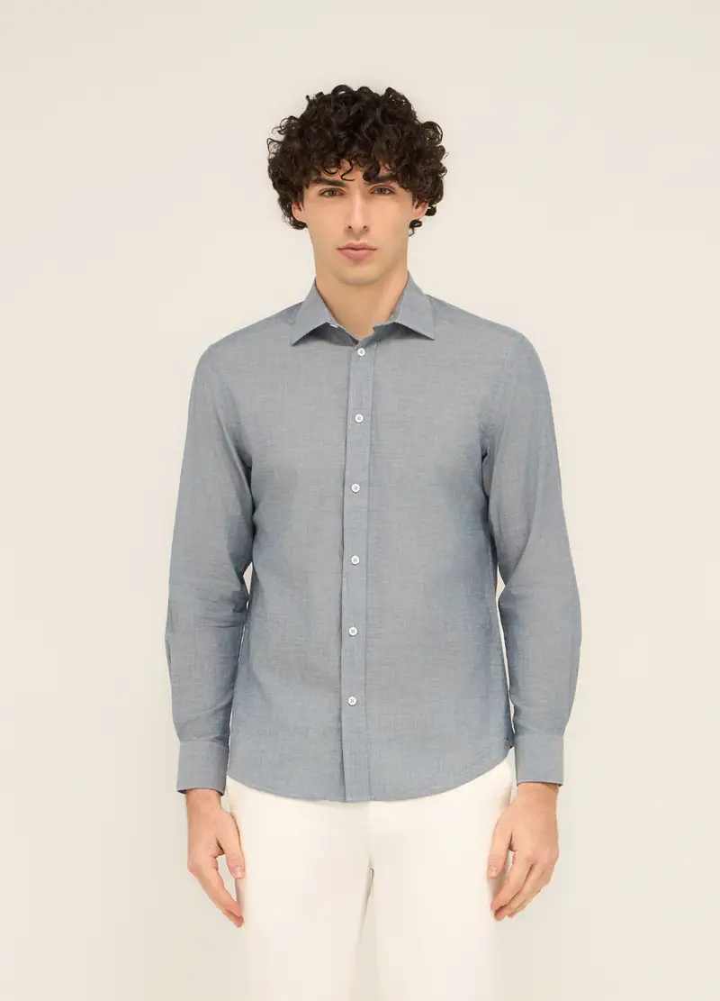 UPIM HB, Camicia Regular Fit In Tela Di Puro Cotone Uomo, Blu avio, Taglia: S