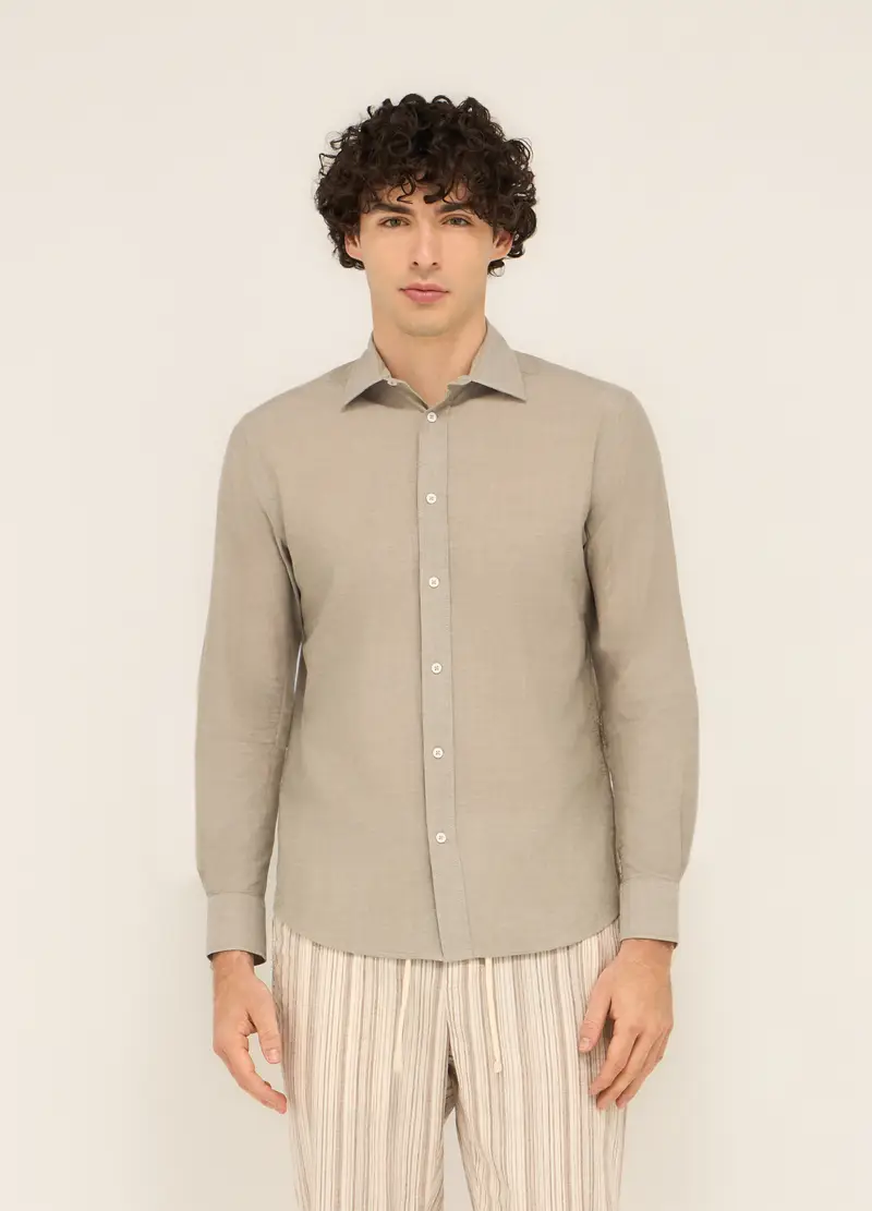 UPIM HB, Camicia Regular Fit In Tela Di Puro Cotone Uomo, Grigio pietra, Taglia: S