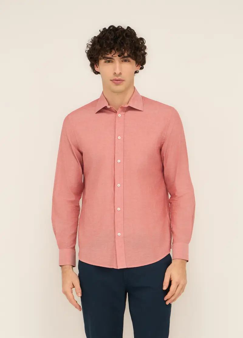 UPIM HB, Camicia Regular Fit In Tela Di Puro Cotone Uomo, Rosa corallo, Taglia: S