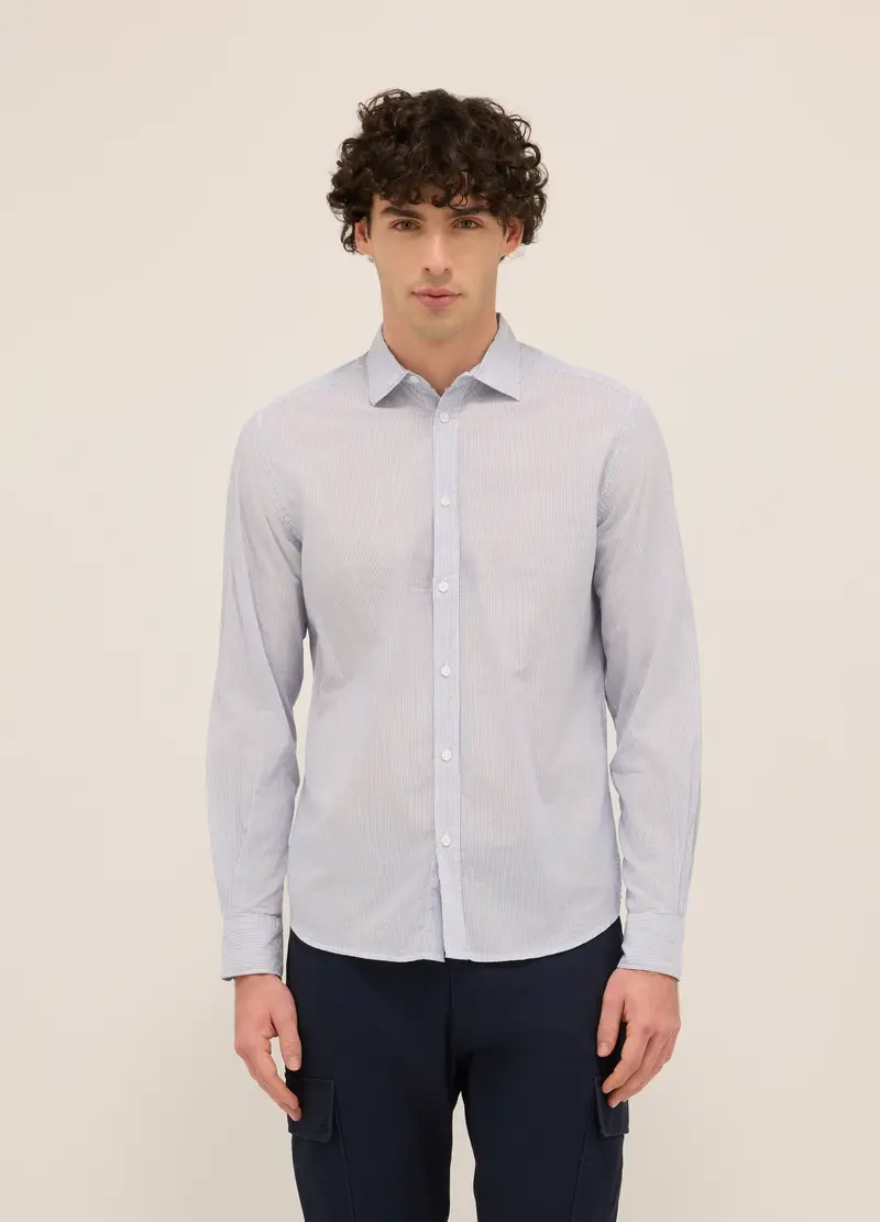 UPIM HB, Camicia Regular Fit In Voile Di Cotone A Righe Uomo, Azzurro celeste, Taglia: S