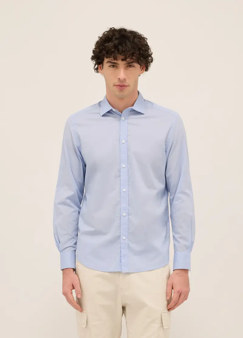 UPIM HB, Camicia Regular Fit In Voile Di Cotone Uomo, Azzurro celeste, Taglia: S