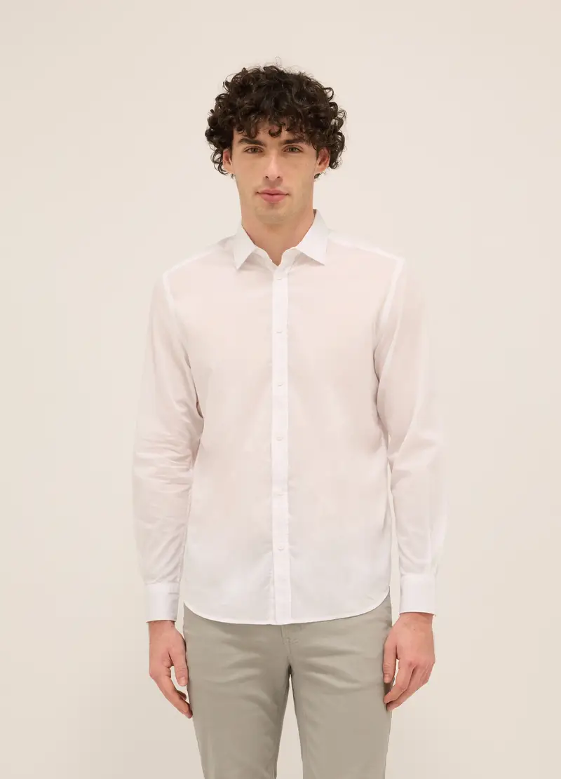 UPIM HB, Camicia Regular Fit In Voile Di Cotone Uomo, Bianco, Taglia: S